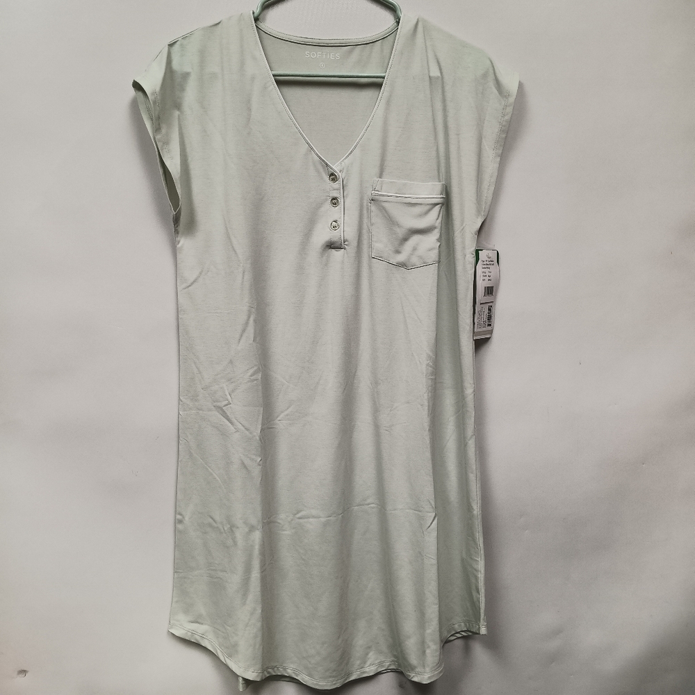 Softies Piper - 36" Cap Sleeve V-Neck Sleep Shirt with Contrast Piping,